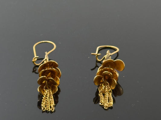 21k Solid Gold Simple Ladies Hoops E154