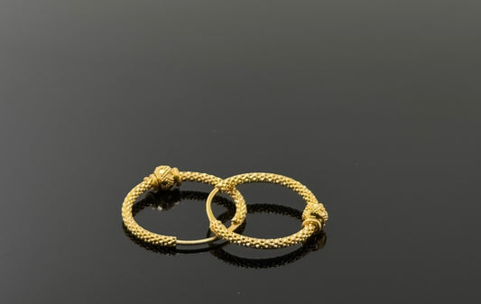 22k Solid Gold Simple Ladies Hoops E185