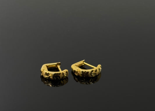 22k Solid Gold Simple Ladies Hoops E233