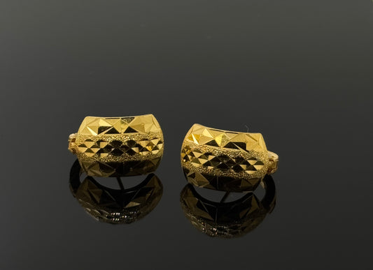 22k Solid Gold Simple Ladies Hoops E235