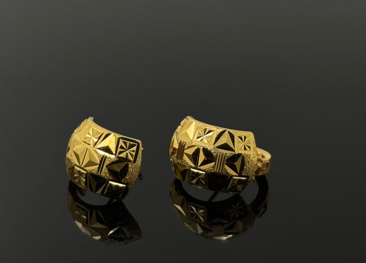 22k Solid Gold Simple Ladies Hoops E239