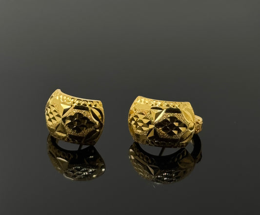 22k Solid Gold Simple Ladies Hoops E242
