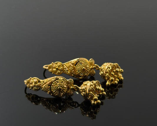 22k Solid Gold Simple Ladies Hoops E269