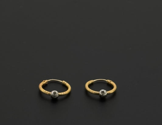 22k Solid Gold Simple Ladies Hoops E296