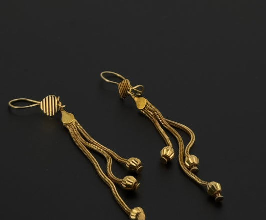21k Solid Gold Simple Ladies Hoops E298