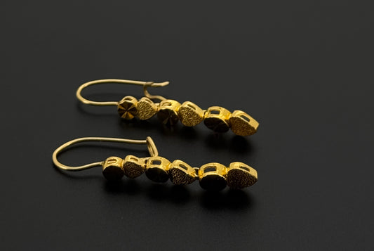 22k Solid Gold Simple Ladies Hoops E311