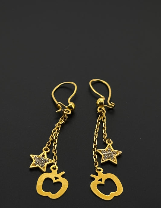 21k Solid Gold Simple Ladies Hoops E321
