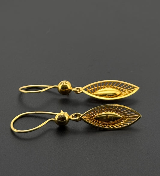 21k Solid Gold Simple Ladies Hoops E323