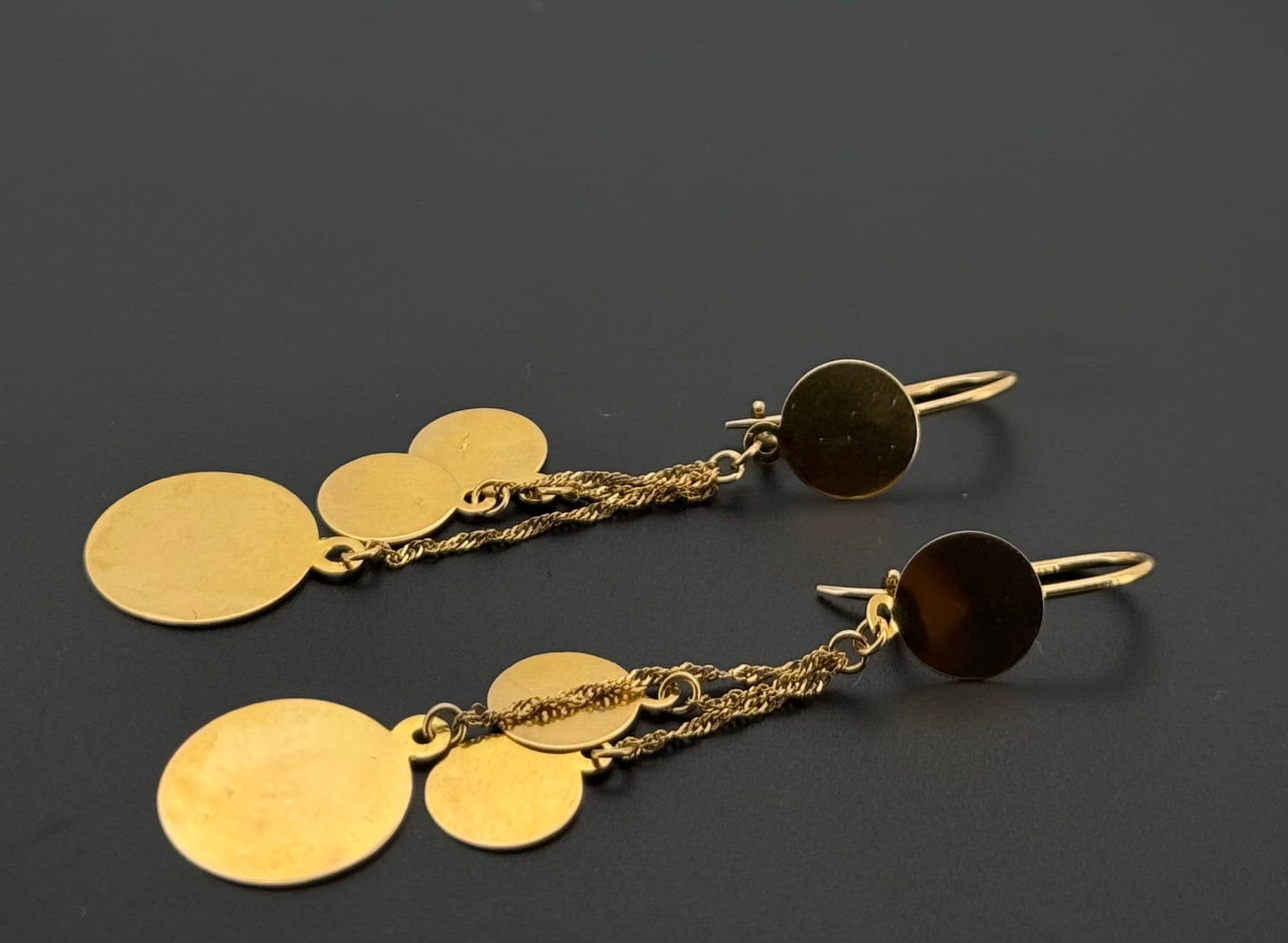 18k Solid Gold Simple Ladies Hoops E331