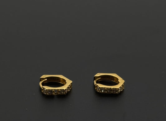 22k Solid Gold Simple Ladies Hoops E334