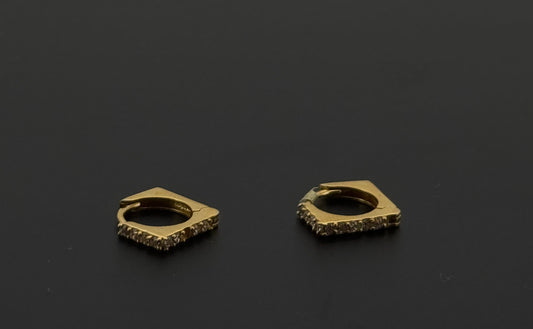 22k Solid Gold Simple Ladies Hoops E335