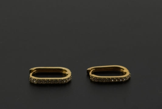 22k Solid Gold Simple Ladies Hoops E340