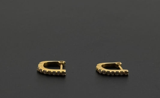 22k Solid Gold Simple Ladies Hoops E359