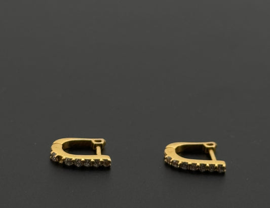 22k Solid Gold Simple Ladies Hoops E361