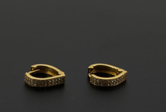 22k Solid Gold Simple Ladies Hoops E370
