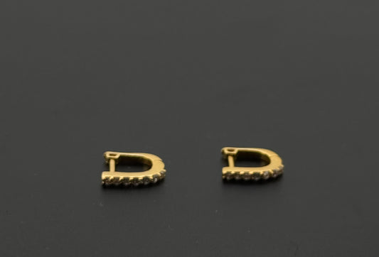22k Solid Gold Simple Ladies Hoops E375