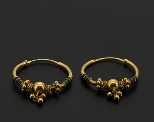 22k Solid Gold Simple Ladies Hoops E408