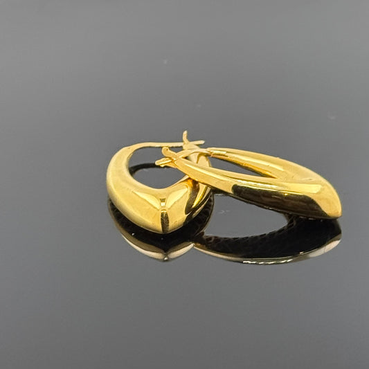 22k Solid Gold Simple Ladies Hoops E42