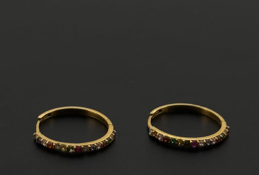 22k Solid Gold Simple Ladies Hoops E427