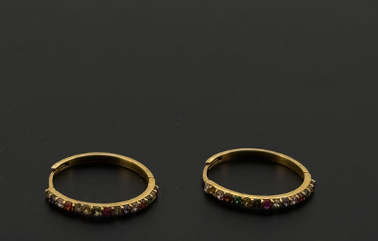 22k Solid Gold Simple Ladies Hoops E428