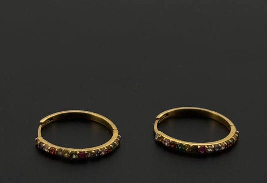 22k Solid Gold Simple Ladies Hoops E429