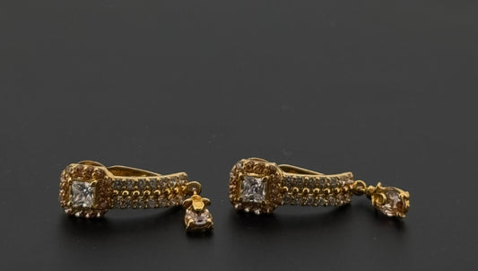22k Solid Gold Simple Ladies Hoops E432