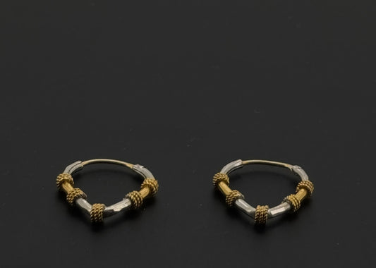 22k Solid Gold Simple Ladies Hoops E433
