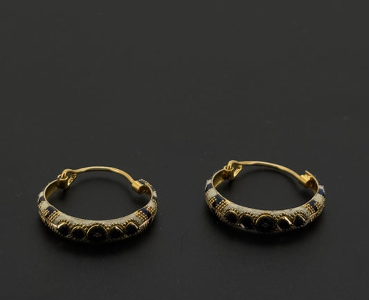 21k Solid Gold Simple Ladies Hoops E440