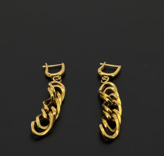 21k Solid Gold Simple Ladies Hoops E443