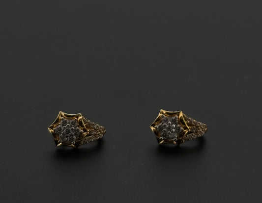 18k Solid Gold Simple Ladies Hoops E446