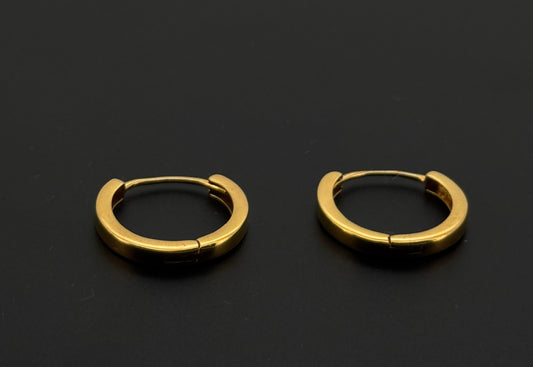 22k Solid Gold Simple Ladies Hoops E461