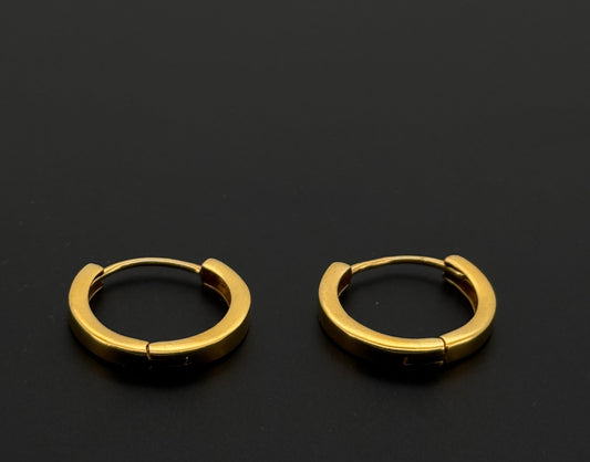 22k Solid Gold Simple Ladies Hoops E465
