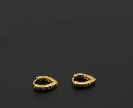 22k Solid Gold Simple Ladies Hoops E483