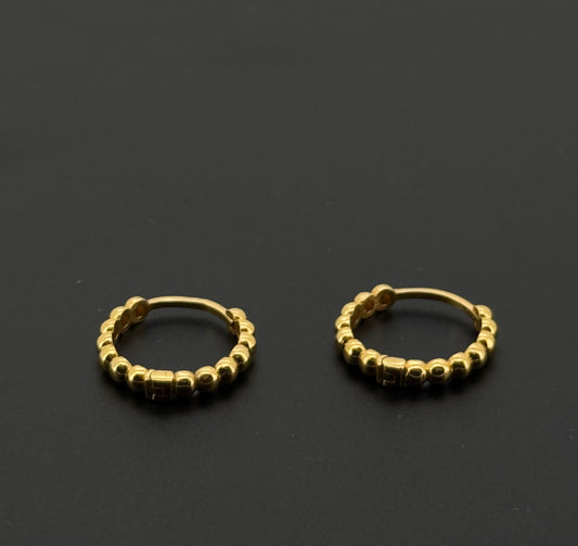 22k Solid Gold Simple Ladies Hoops E486