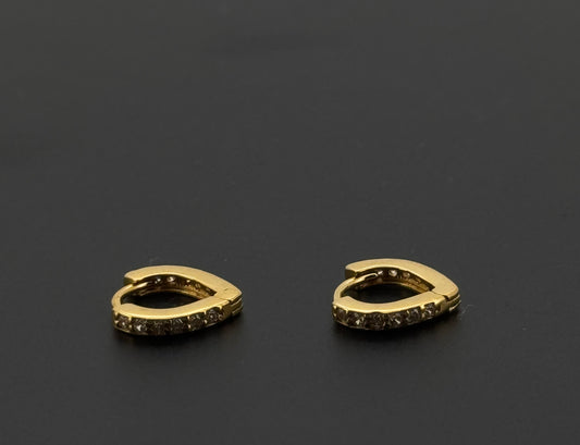 22k Solid Gold Simple Ladies Hoops E490