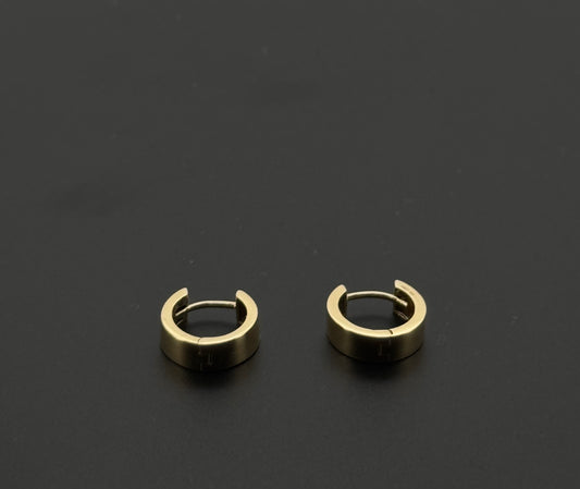 10k Solid Gold Simple Ladies Hoops E499