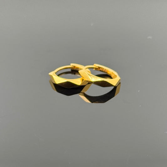 22k Solid Gold Simple Ladies Hoops E51