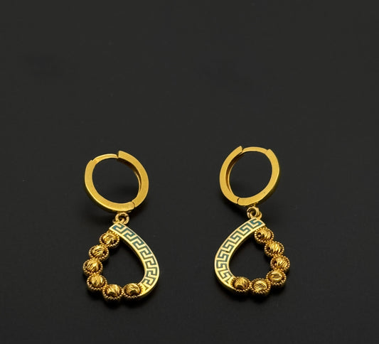 21k Solid Gold Simple Ladies Hoops E512