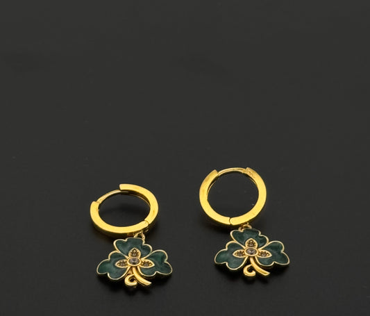 21k Solid Gold Simple Ladies Hoops E513