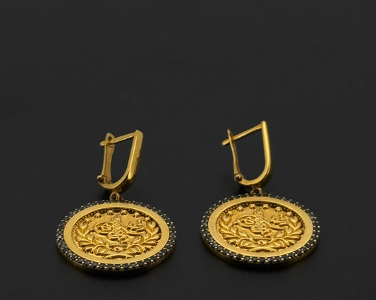21k Solid Gold Simple Ladies Hoops E522