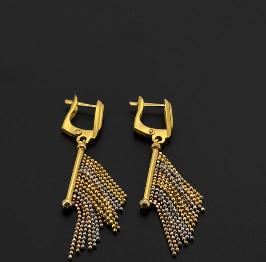 21k Solid Gold Simple Ladies Hoops E523