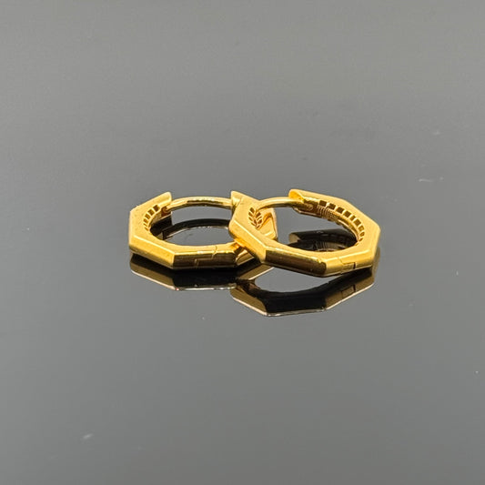 22k Solid Gold Simple Ladies Hoops E55