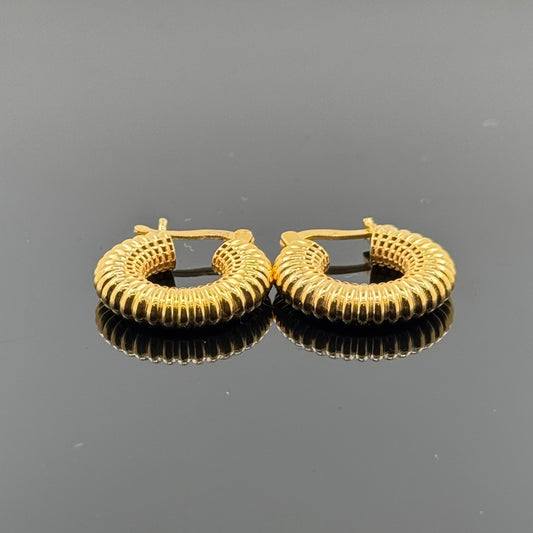 22k Solid Gold Simple Ladies Hoops E59