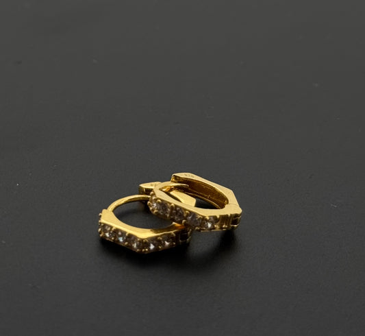 22k Solid Gold Simple Ladies Hoops E592