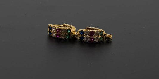 22k Solid Gold Simple Ladies Hoops E613