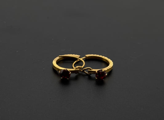 22k Solid Gold Simple Ladies Hoops E620