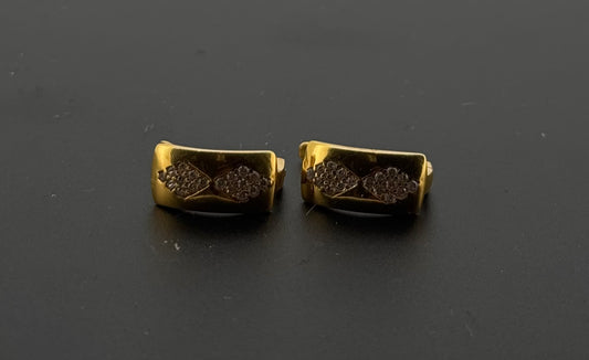 22k Solid Gold Simple Ladies Hoops E624