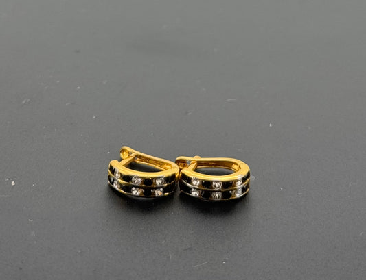 18K Solid Gold Simple Ladies Hoops E630