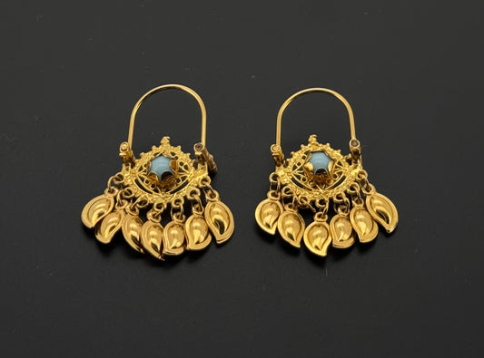 21K Solid Gold Simple Ladies Hoops E643