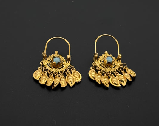 21K Solid Gold Simple Ladies Hoops E648